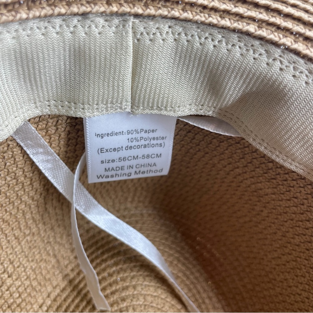 Straw Fedora Beach Sun Hat Wide Brim Panama Roll up Hat UPF 50+ - Picture 7 of 8